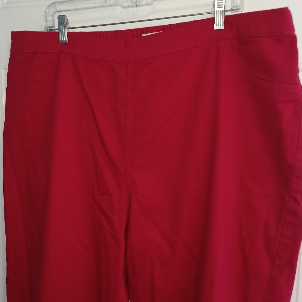 Catherine's Refined Red Pant 2x Elastic Back